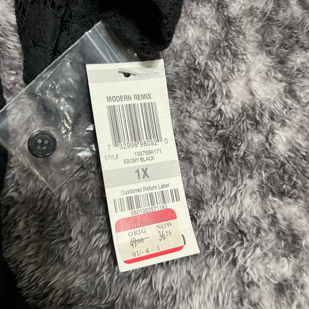 Black Lace Button-Up Shirt - Picture 3 of 5